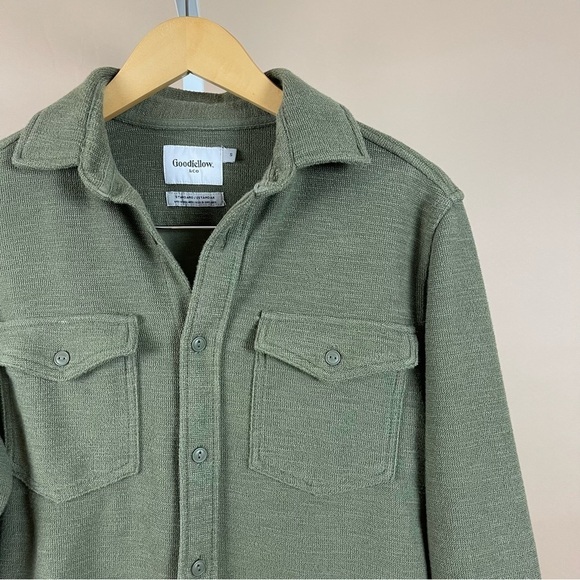 Goodfellow Size Small Olive Green Button Up Shacket Chore Outdoor Camping - Picture 5 of 5